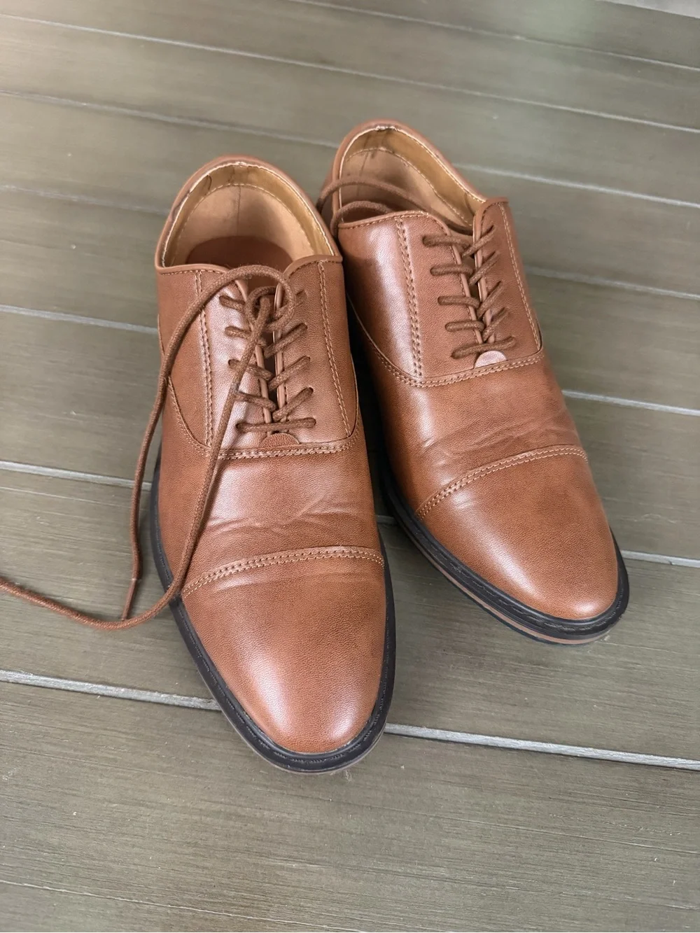 Goodfellow & Co Tan Leather Cap-Toe Oxfords